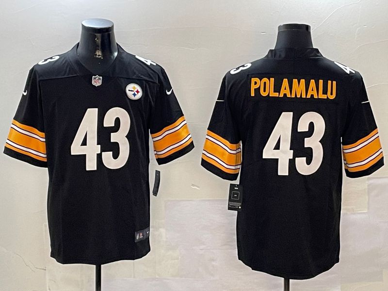 Men Pittsburgh Steelers #43 Polamalu Black Second generation 2024 Nike Limited NFL Jersey style 0104